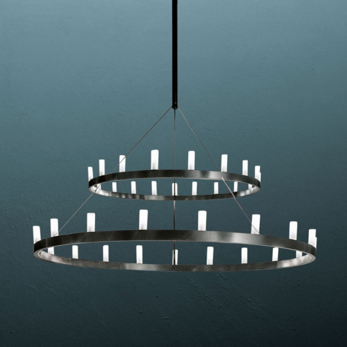 Lamp Fontana Arte - Chandelier Double Pendant  - 1