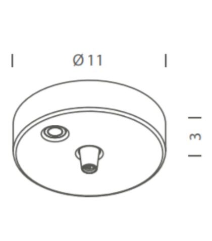 Komplektas: 3 x tvirtinimo elementai + balta virštinkinė apvali kabelio pajungimo dėžutė (maitinimo šaltinis montuojamas atskirai)