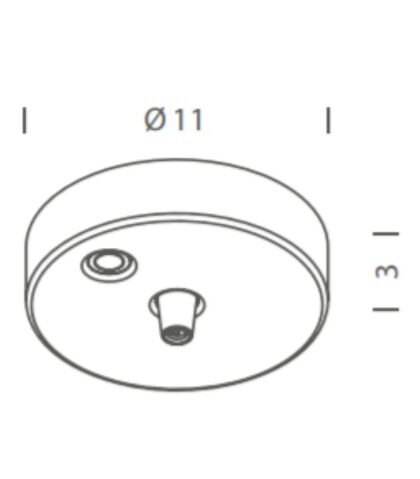 Set: 3 x ceiling attachment + canopy for remote driver (white)