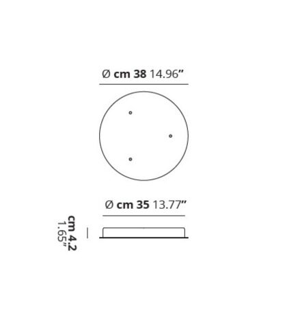 Ø 38cm juodos spalvos skirtas 3 šviestuvams lubinis tvirtinimas