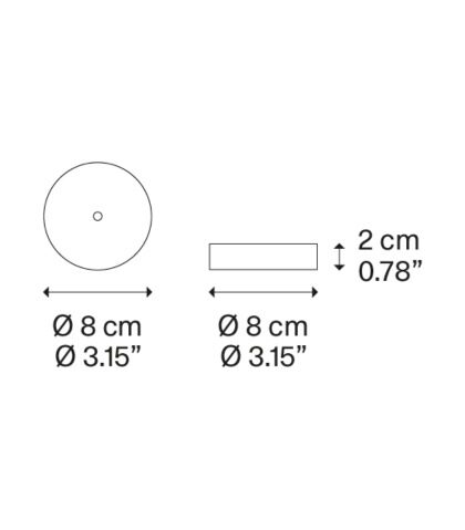 Single canopy for 1 lights white color