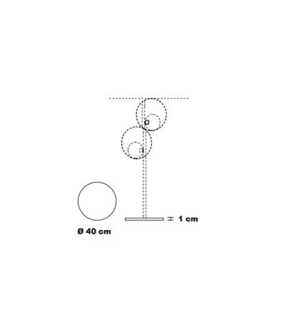 Šlifuoto žalvario spalvos Masiero šviestuvo pagrindas Ø40 cm