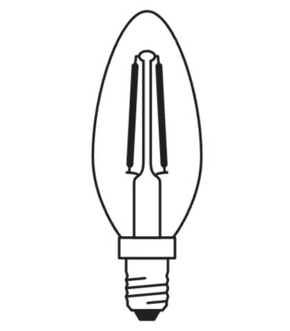 Lemputė dimeriuojama LED E14 4,8W 2700K 470lm FIL 300°