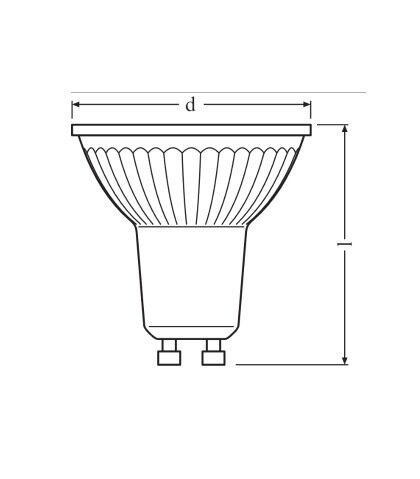 Bulb non dimmable GU10 6,9W 2700K 575lm 120°CRI80