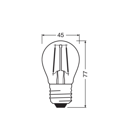 Bulb NON-DIM LED E27 1,5W 2700K 136lm FIL