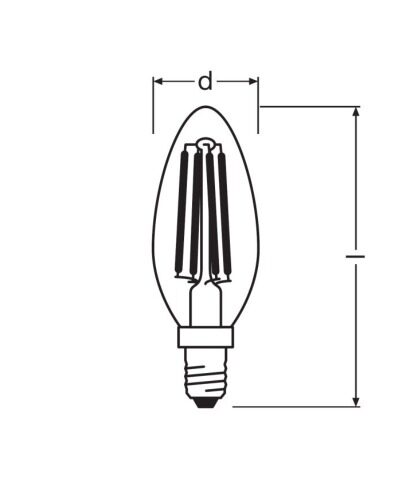 Bulb NON-DIM LED E14 4W 2700K 470lm FIL 300°