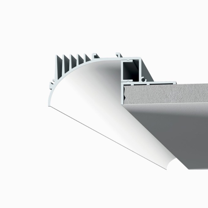 P007 curved LED profile + profile cover 15 mm Залепляемые  - 1
