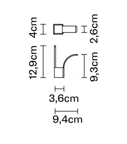 Wall curved mounting for luminaire Metro F49