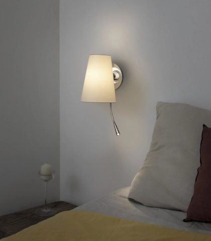 Šviestuvas Faro – LUPE Chrome wall lamp with reader