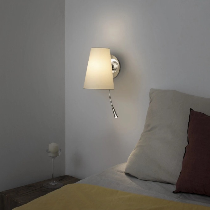 Lamp Faro - LUPE Chrome wall lamp with reader Wall  - 1