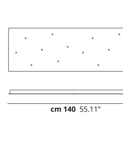 140×45 tvirtinimas prie lubų, juodos spalvos skirtas 14 šviestuvų R05L14 2000