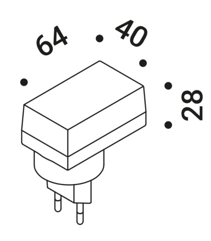 Maitinimo blokas. Įvestis 110-240V – 50/60Hz, išvestis 5V DC – 2A – 10W – IP20