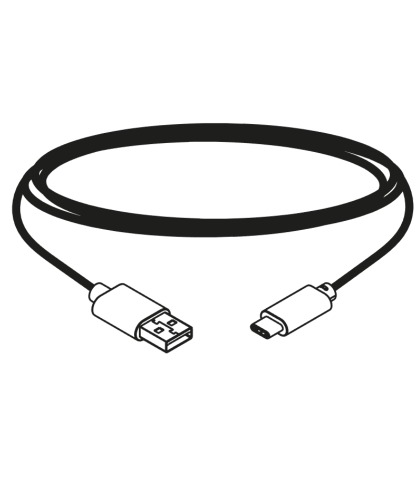 USB į USB-C juodas laidas. Ilgis 1,5m