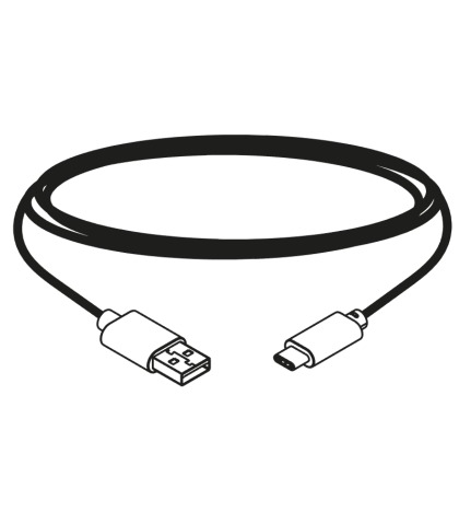 USB to USB-C black cable. Length 1,5m