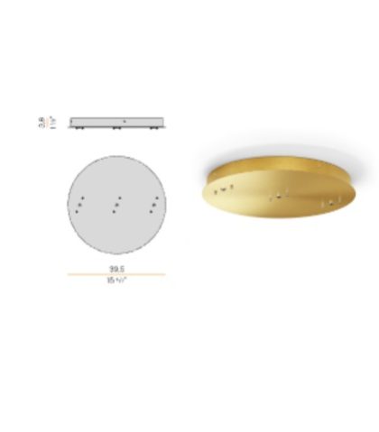 Canopy for power supply of 3 Zero Round Vertical with DALI/Push drivers brass