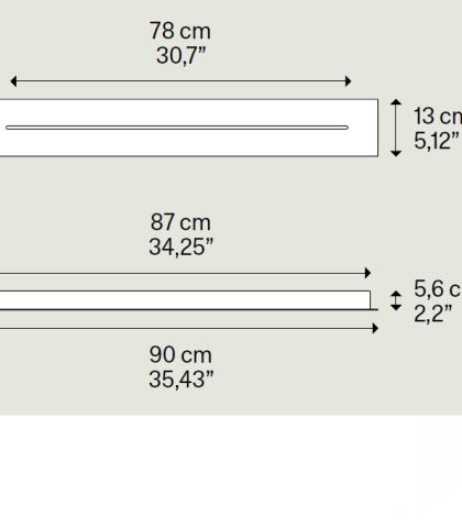 Lubinis tvirtinimas 90 cm horizontalus, baltos spalvos R08L07 1000 max.7