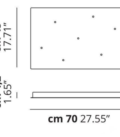 70×45 tvirtinimas prie lubų, juodos spalvos skirtas 7 šviestuvų R05L07 2000