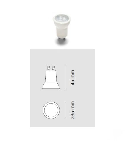 GU10 LED lemputė Ø35 3,2W 3000K 220lm