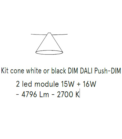 Lamp Peggy cone black DIM DALI Push-DIM PEGESO100G03