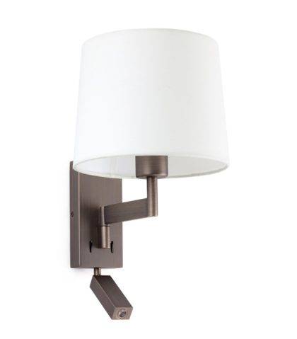 Šviestuvas Faro – ARTIS Bronze/white table lamp with reader