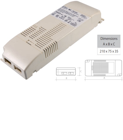 Maitinimo šaltinis 24V 200W IP20 reguliuojamas DALI, mygtuku (fazė). Iki 10vnt. galima sinchronizuoti valdant mygtuku
