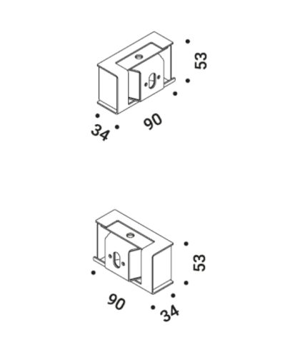 Kit wall connection sloped right 75°