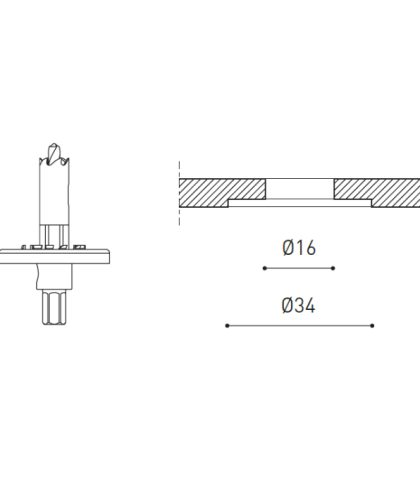 Trimless tool D16 X D34mm