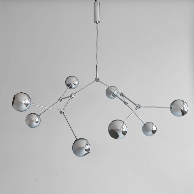 Lamp 101 Copenhagen - Drop Chandelier Globe Chrome Подвесные  - 1