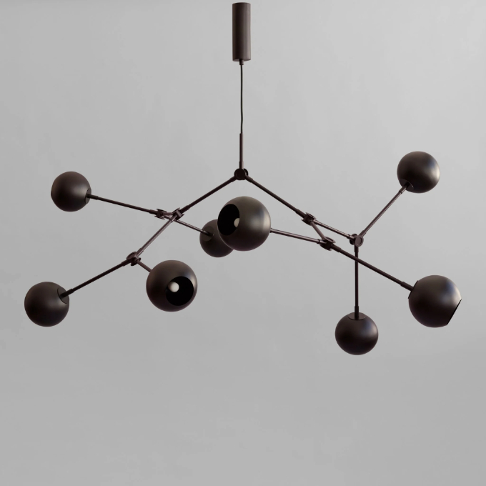 Lamp 101 Copenhagen - Drop Chandelier Globe Burned Black Подвесные  - 1