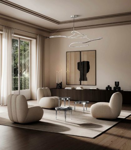 Lamp 101 Copenhagen - Ghost Chandelier Big Chrome