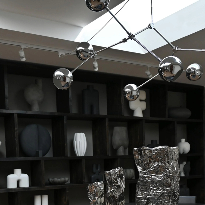 Lamp 101 Copenhagen - Drop Chandelier Globe Chrome Подвесные  - 2