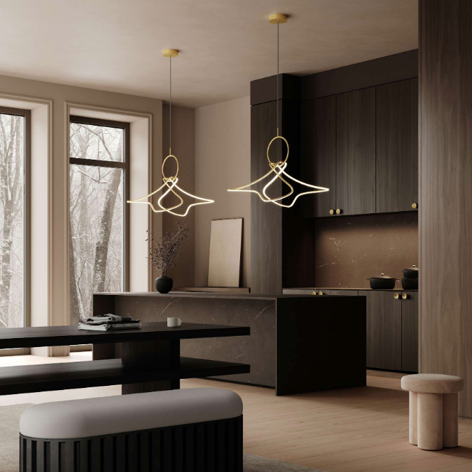 kumo-chandelier-mini-brass Подвесные  - 3