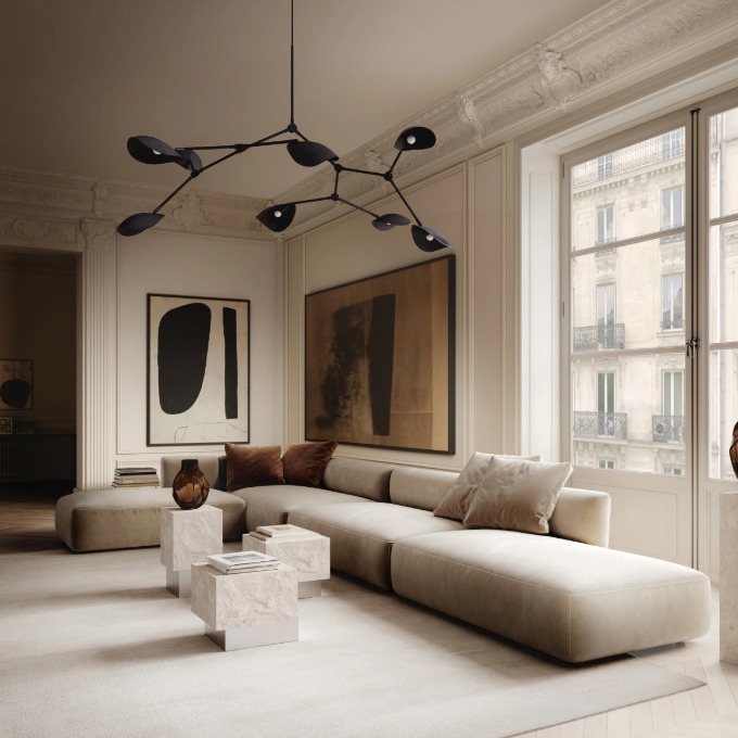 Šviestuvas 101 Copenhagen – Stingray Chandelier Grande Burned Black Pakabinamas šviestuvas  - 4